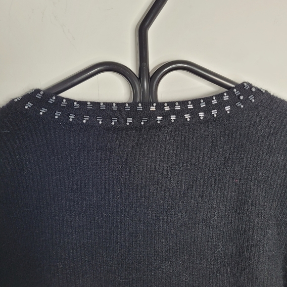 Vintage black knit cardigan with beading - Picture 12 of 13
